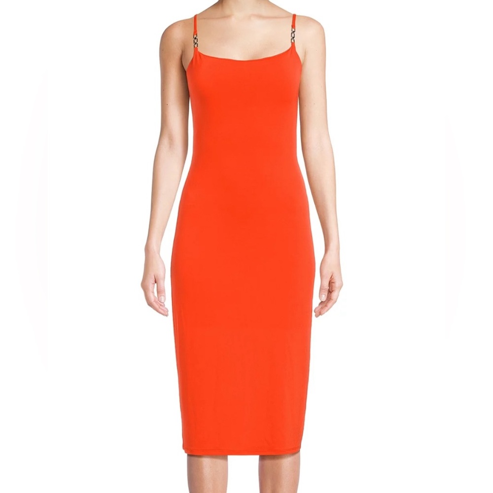 Orange bodycon dress